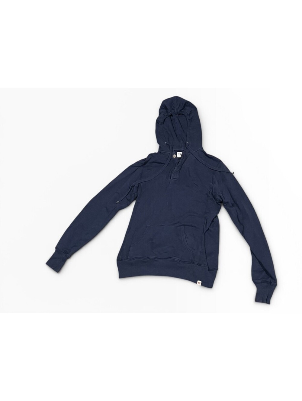 AG Adriano Goldschmied Men’s M Navy Henley Hoodie French Terry Faded